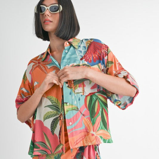 Tropical Breeze Oversized Shirt