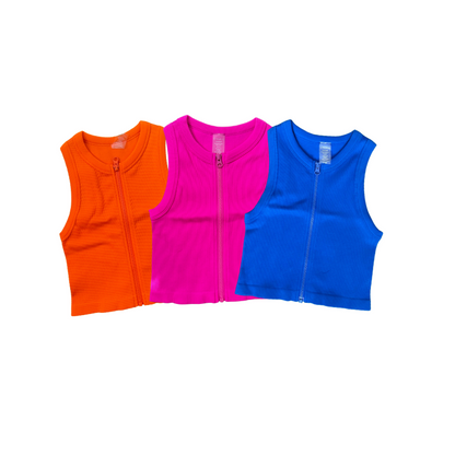 Zipper Basic Crop Top