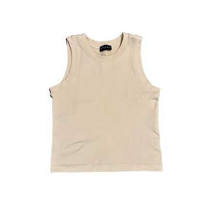 Beige tank top on a white background