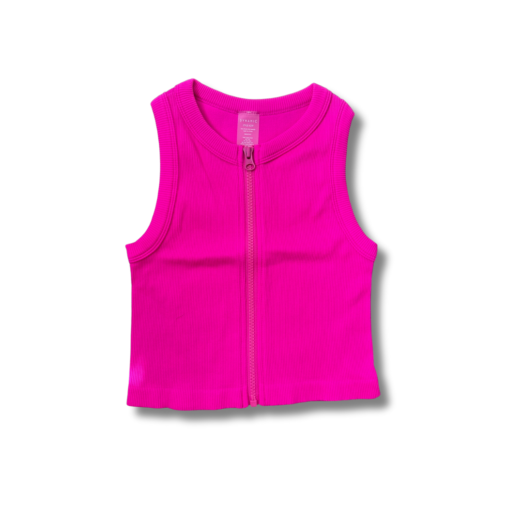 Zipper Basic Crop Top