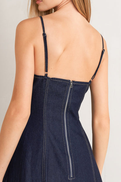 Gala Night Denim Midi Dress