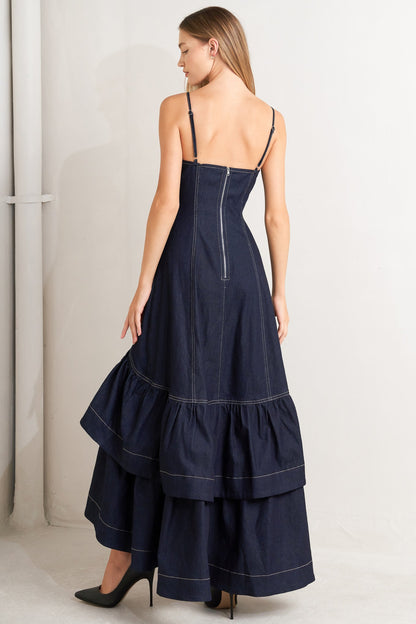 Gala Night Denim Midi Dress