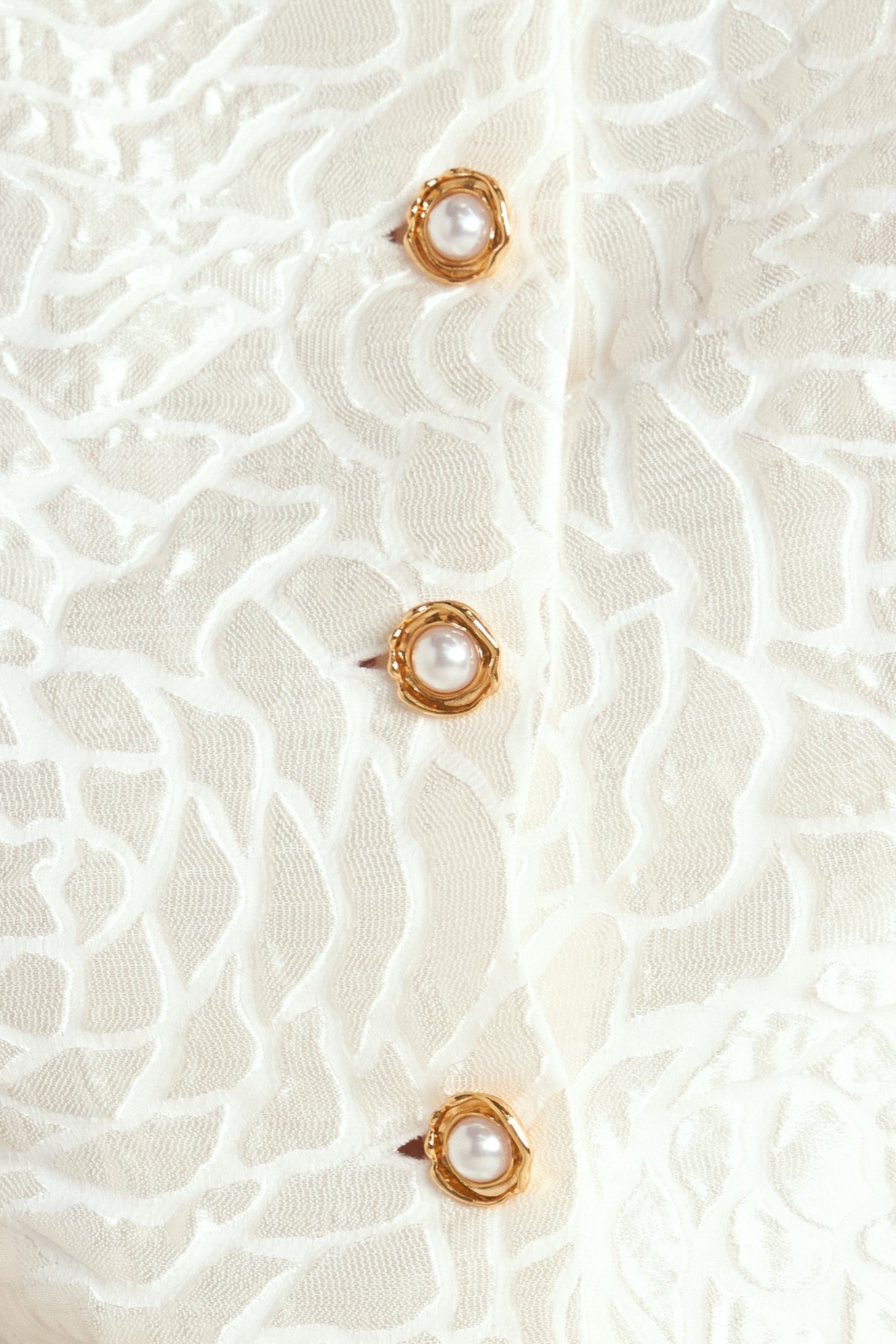 Pearl Button Jacquard Blouse