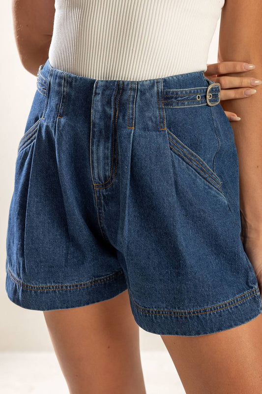 Vintage Cinch Paperbag Denim Shorts