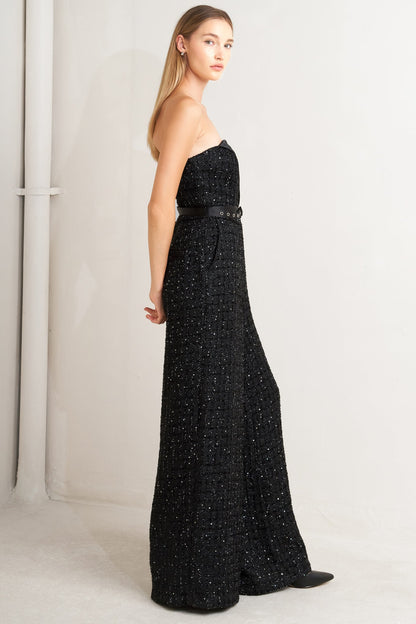 Black Tie Tweed Jumpsuit