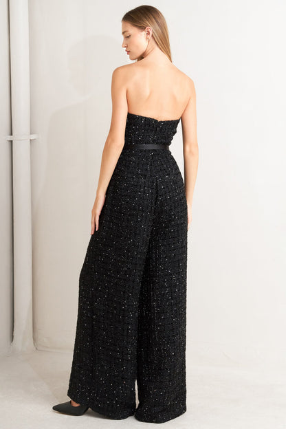 Black Tie Tweed Jumpsuit