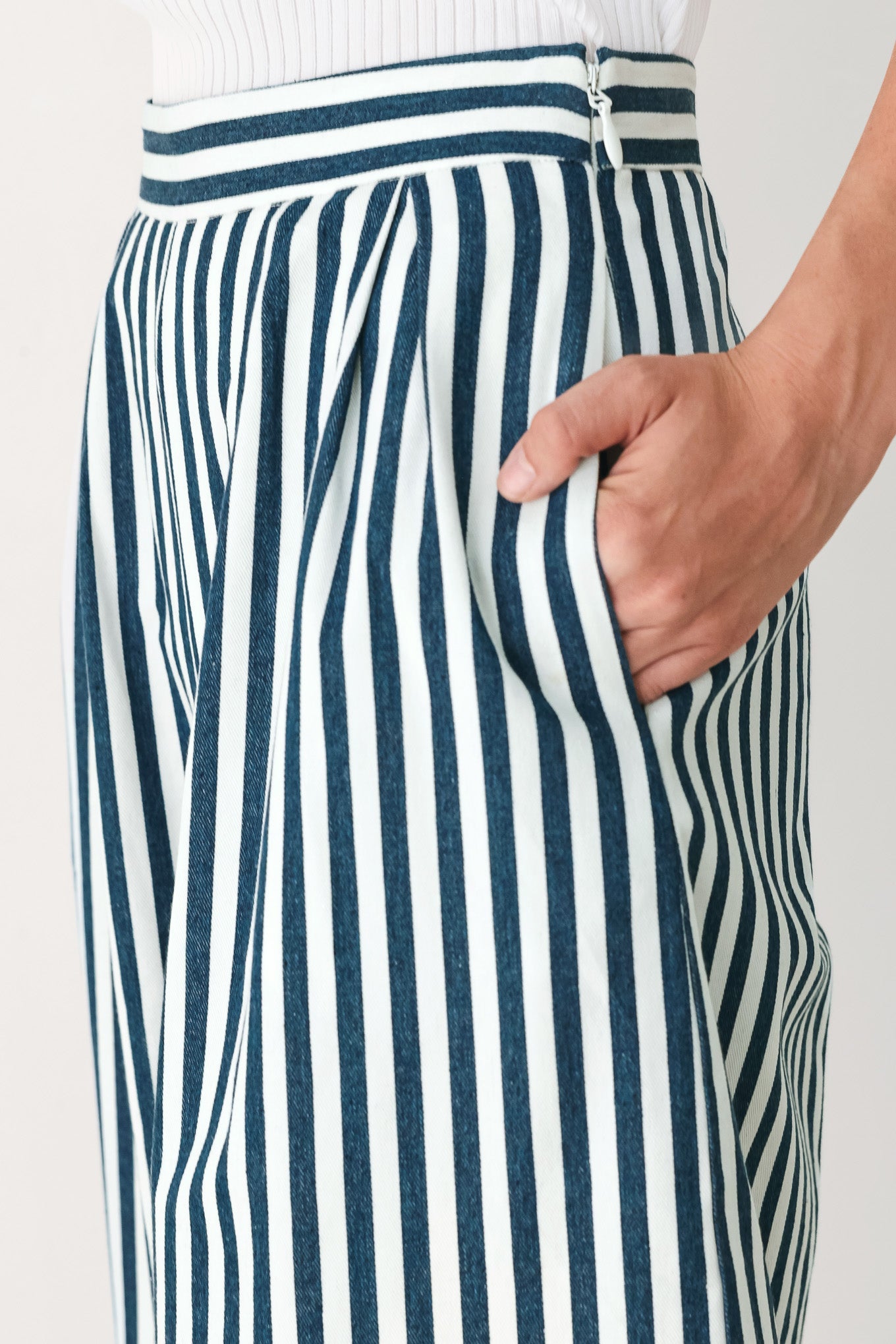 Marina Striped Wide-Leg Pants