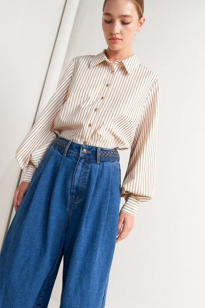 Classic Pinstripe Button Down Shirt