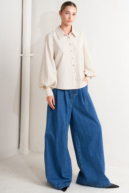 Classic Pinstripe Button Down Shirt