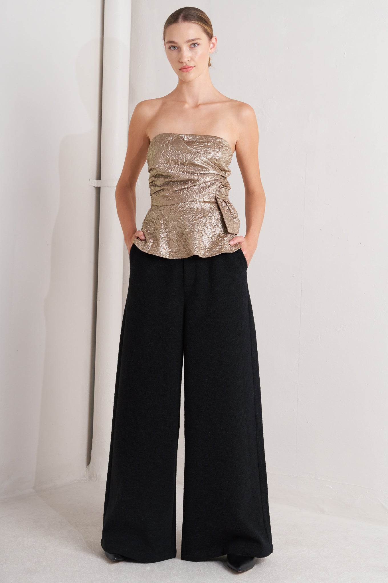 Champagne Peplum Top