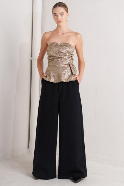 Champagne Peplum Top