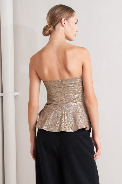 Champagne Peplum Top