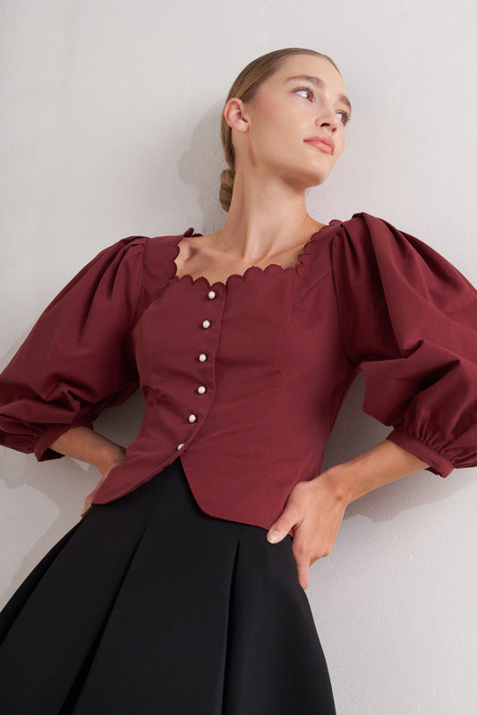 Victorian Romance Puff Sleeve Blouse