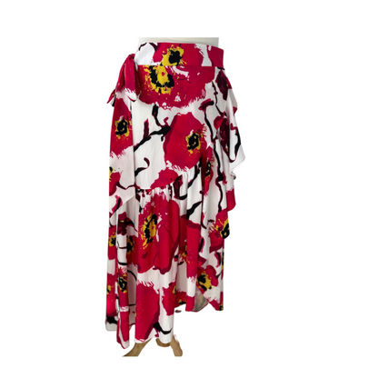 Wrap Skirt - Red Floral