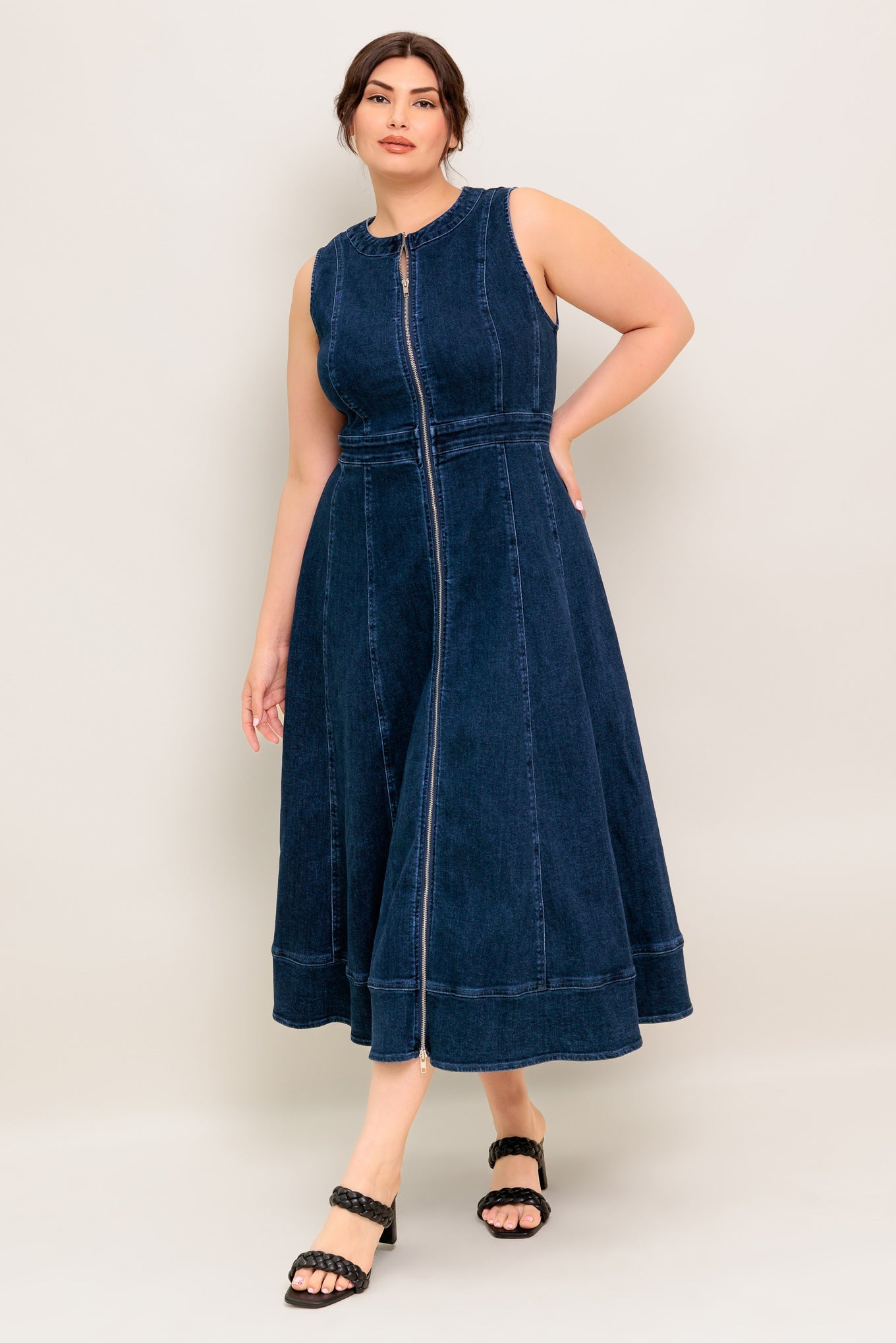Sunday Brunch Denim Midi Dress