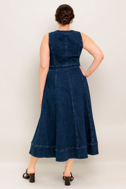 Sunday Brunch Denim Midi Dress