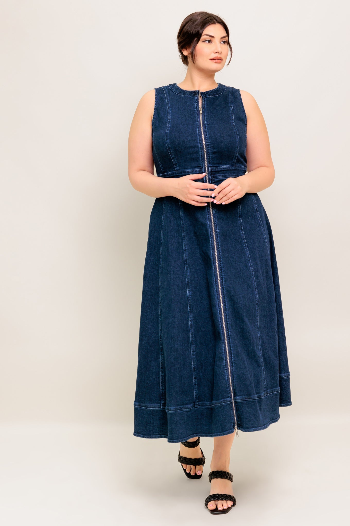 Sunday Brunch Denim Midi Dress