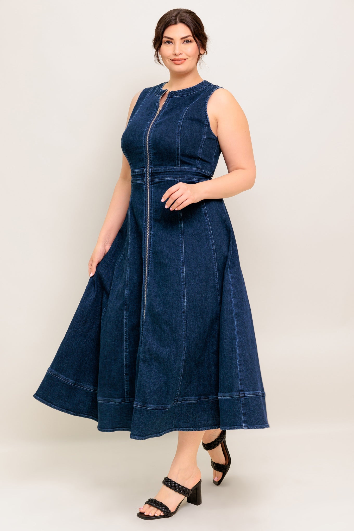 Sunday Brunch Denim Midi Dress