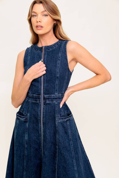 Sunday Brunch Denim Midi Dress