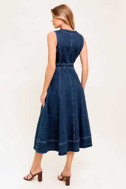 Sunday Brunch Denim Midi Dress