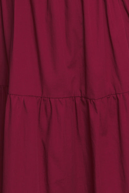 Burgundy Romance Puff Sleeve Maxi Dress