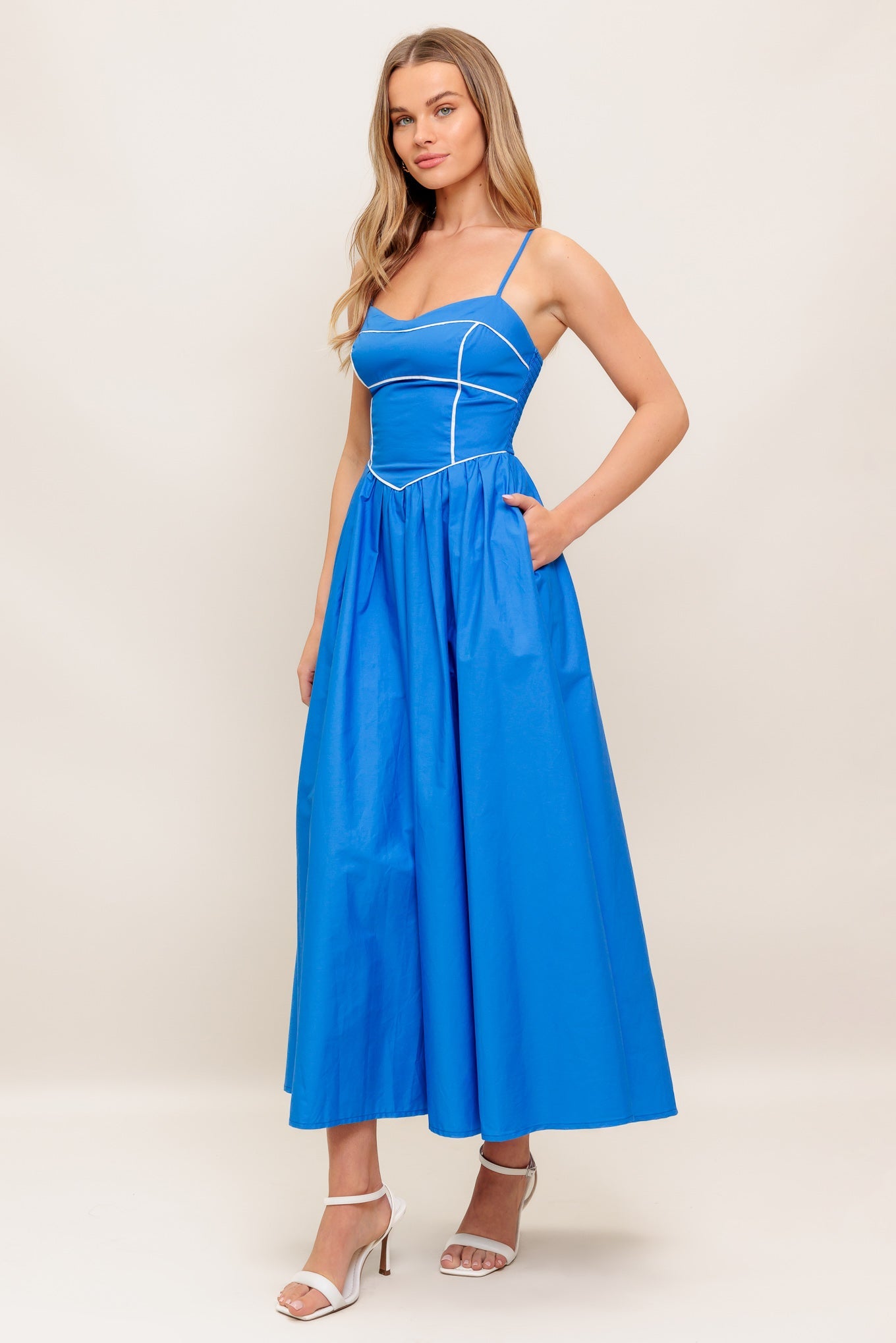 Azure Enchantment Corset Midi Dress