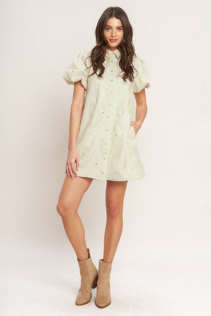 Garden Eyelet Mini Dress
