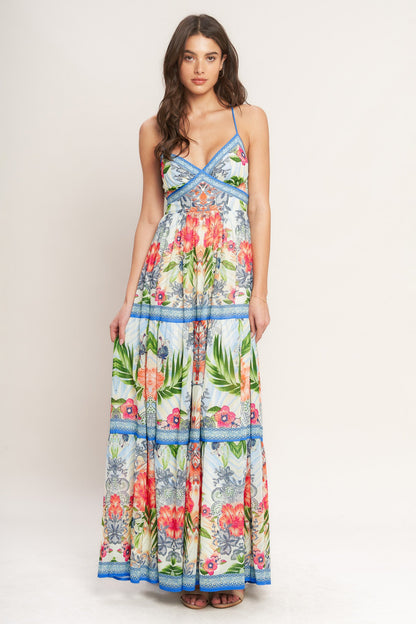 Tropical Paradise Tiered Maxi Dress