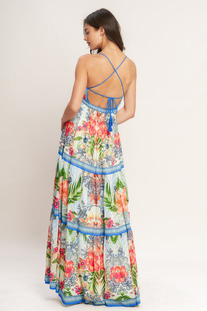 Tropical Paradise Tiered Maxi Dress
