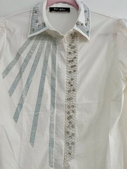 Rhinestones & Pearls Top