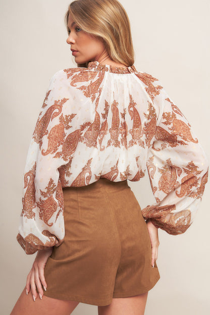 Desert Flower Faux Suede Skort