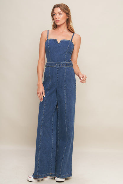 Washed Denim Jumpsuit