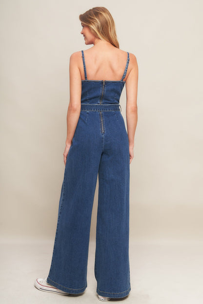 Washed Denim Jumpsuit