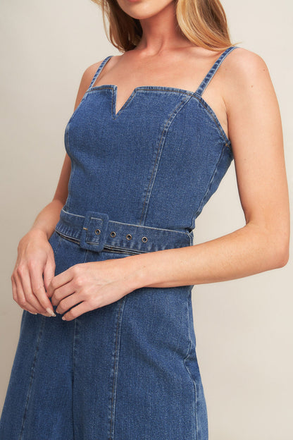 Washed Denim Jumpsuit