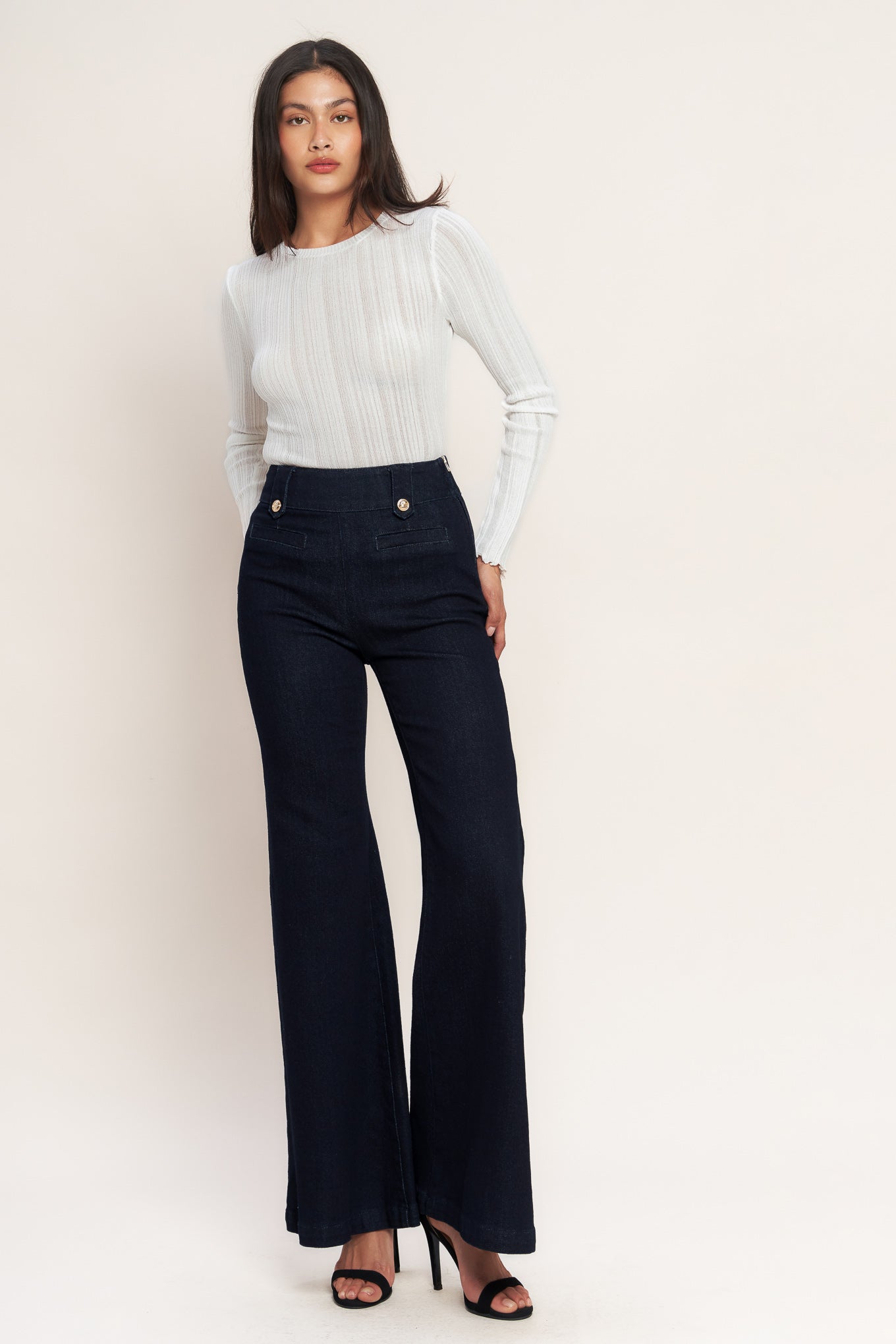 Classic Denim Wide-Leg Trousers