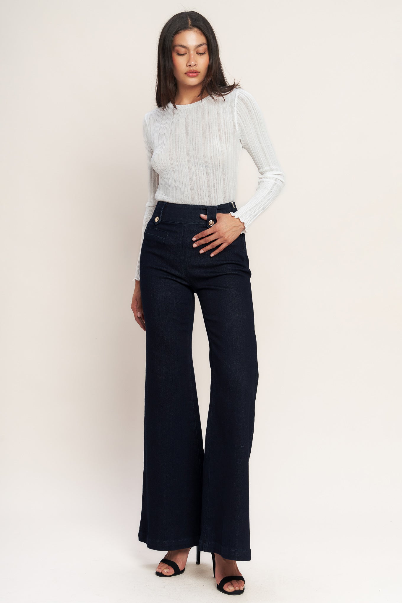 Classic Denim Wide-Leg Trousers