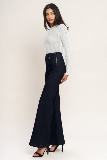 Classic Denim Wide-Leg Trousers