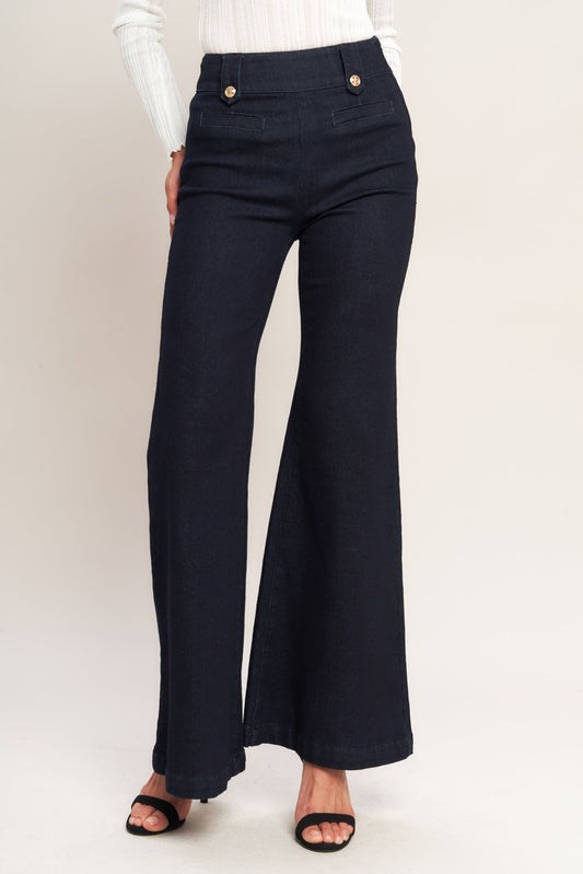Classic Denim Wide-Leg Trousers