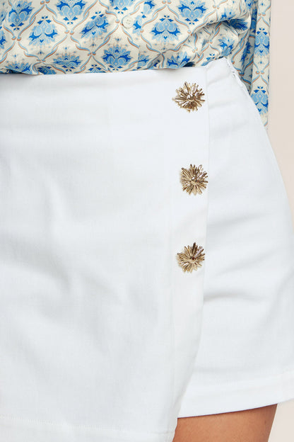 Riviera Breeze Button Skort
