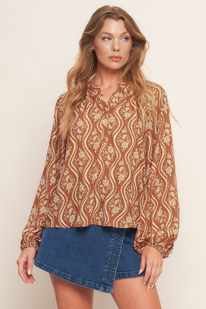 Paisley Print Bohemian Blouse