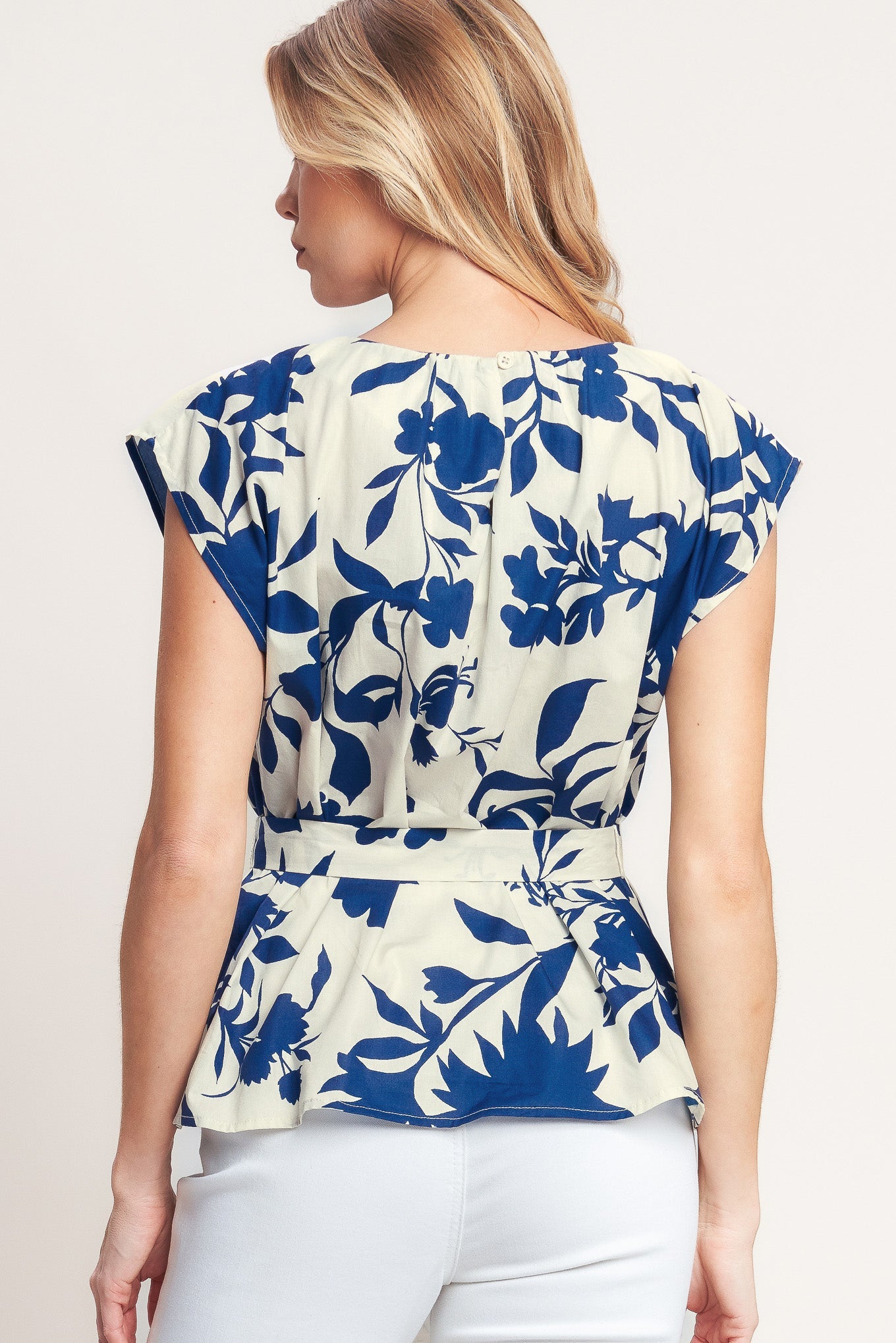 Porcelain Garden Belted Blouse