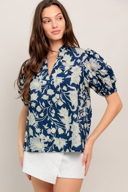 Midnight Garden Collar Blouse