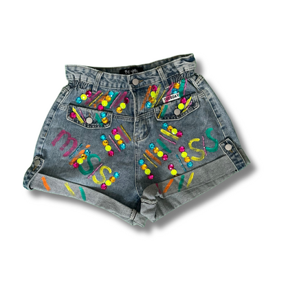 Hand Panited Denim Shorts