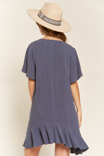 Tiered Ruffle Mini Dress-PLUS