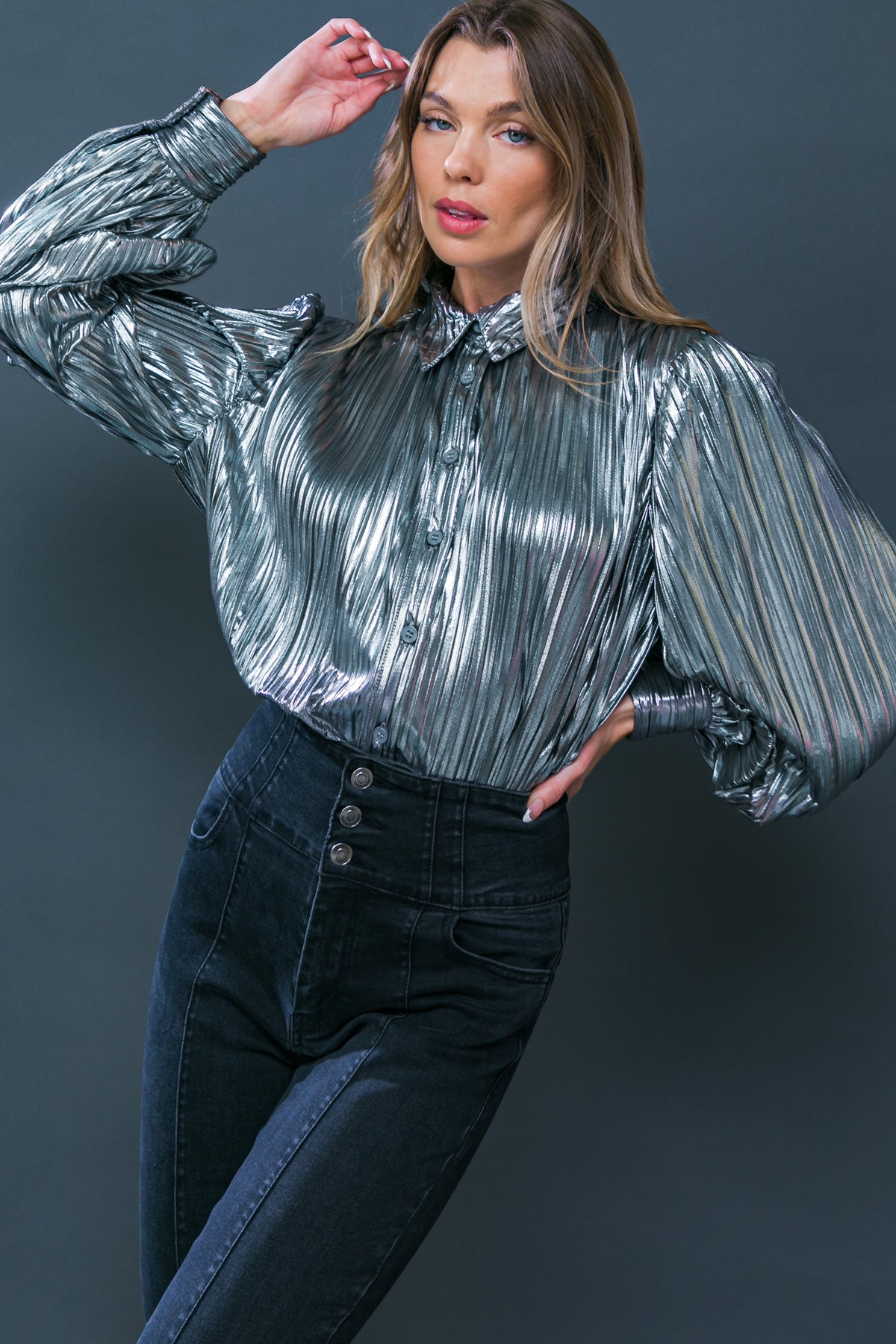 New Year's Eve Metallic Blouse