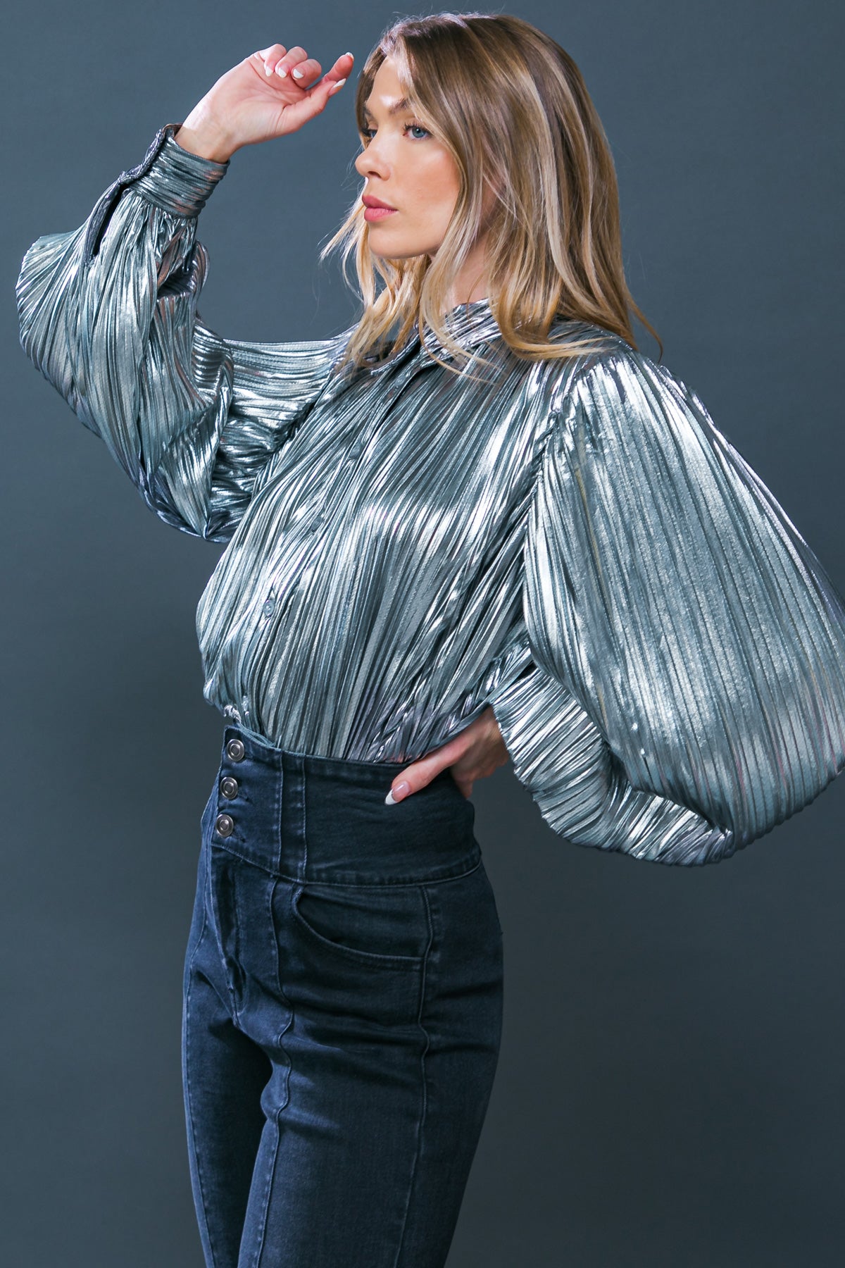 New Year's Eve Metallic Blouse