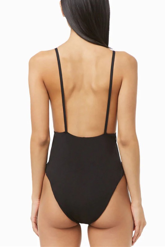 Black Open Back One Piece