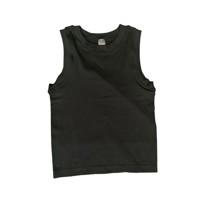 A collection of long sleeveless basic tops in various colors displayed in a grid layout.
