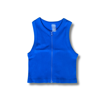 Zipper Basic Crop Top