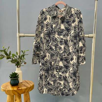Palmeras Shirt Linen Dress